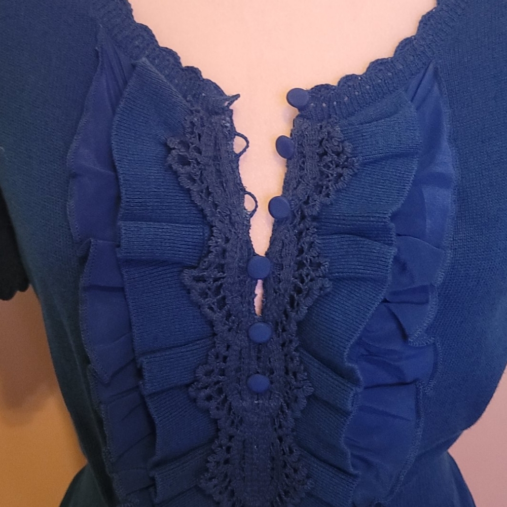 NWT Nanette Lepore blue button front dress